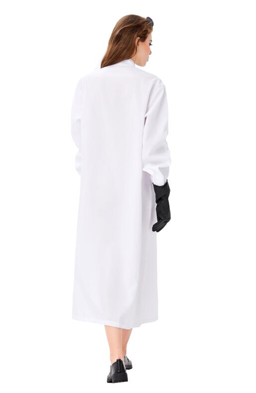 F1937 3pcs Unisex Crazy Scientist White Long Robe Halloween Cosplay Costume